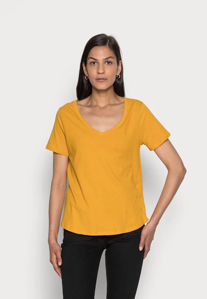 T-Shirt ANNA FIELD Anna Field Basic T-shirt Jaune Femme | PJI-1693204